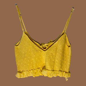 Urban Outfitters Women's Size Medium Yellow Cropped Tank Top